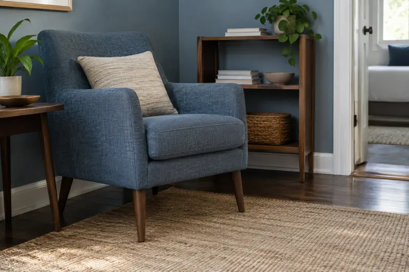 An empty ordinary chair beside a room doorway.